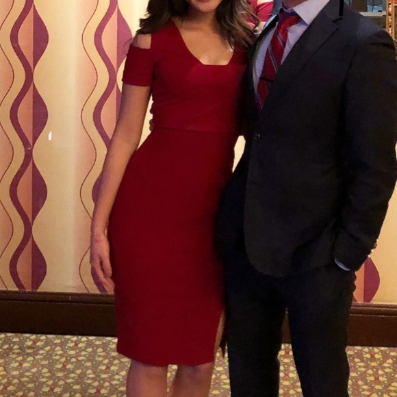 Express Red Midi Dress - Picture 1 of 3